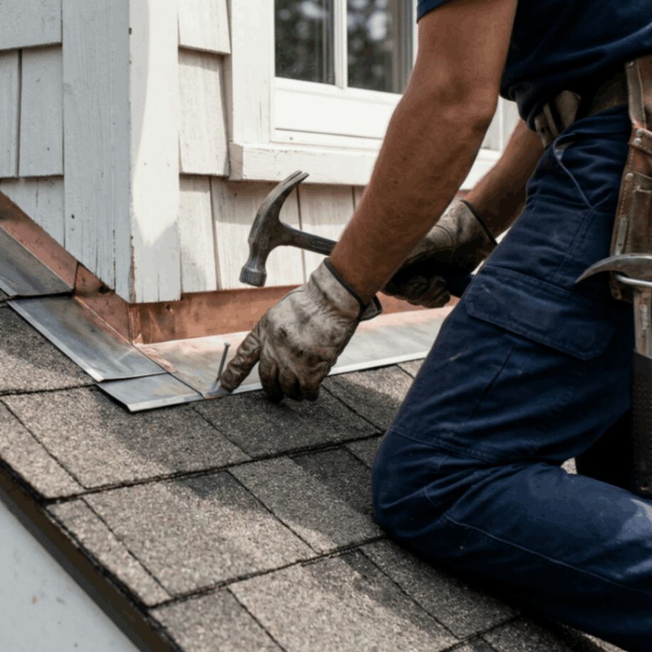 Premium Residential Roofing in Hinsdale, IL detailed flashing installation around dormer window