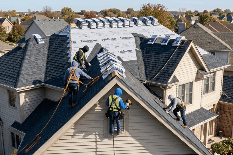 Trusted Residential Roofing in Tinley Park, IL multi-gable roof installation on suburban home, Residential Roofing in Sun Prairie - WI crew replacing worn shingles on a family home